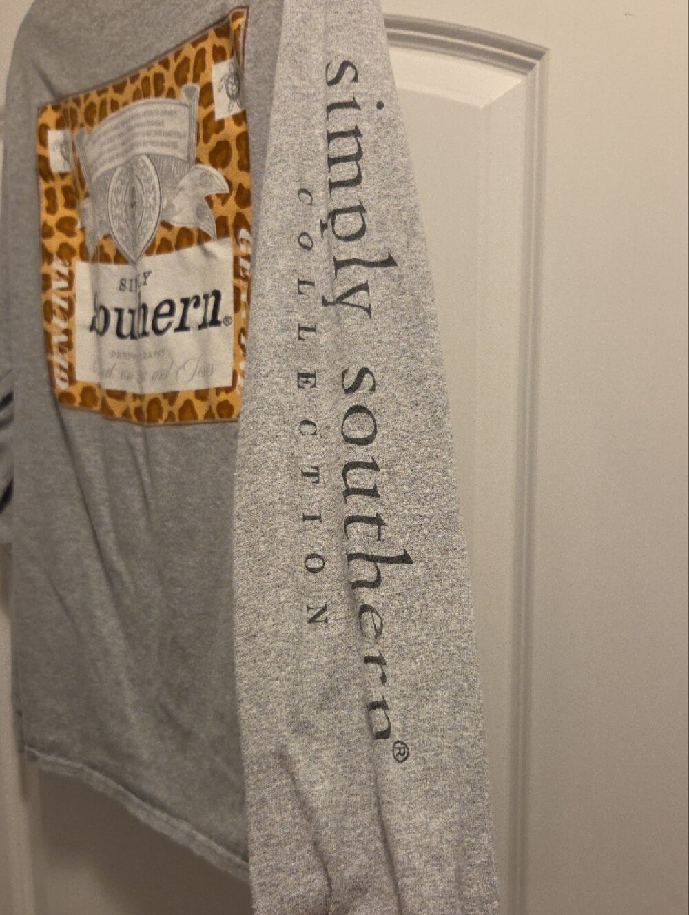 Simply Southern Women's Long Sleeve Crewneck Shirt - Heather Gray - Picture 5 of 5